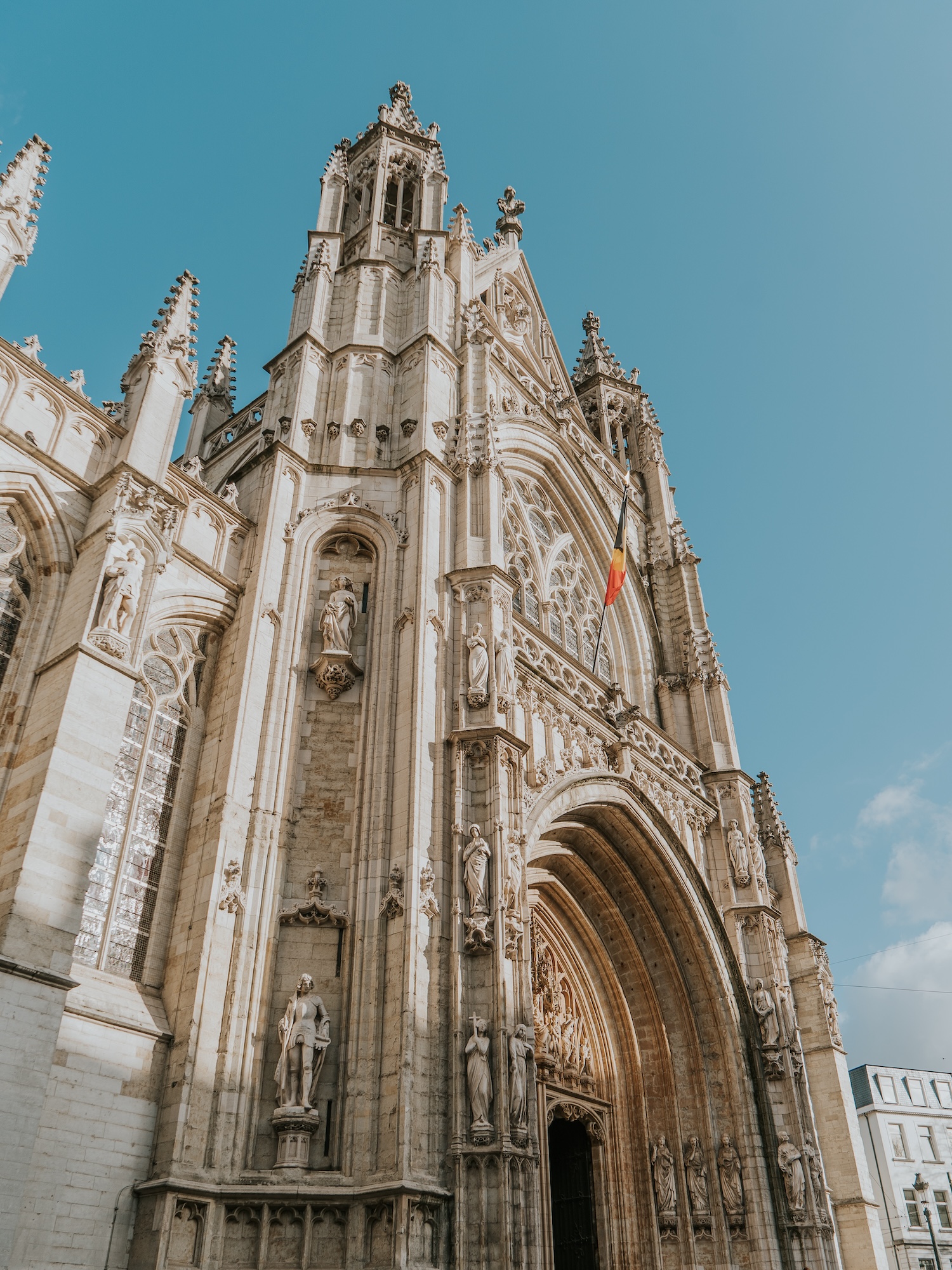 Famous gothic cathedral in Brussels
