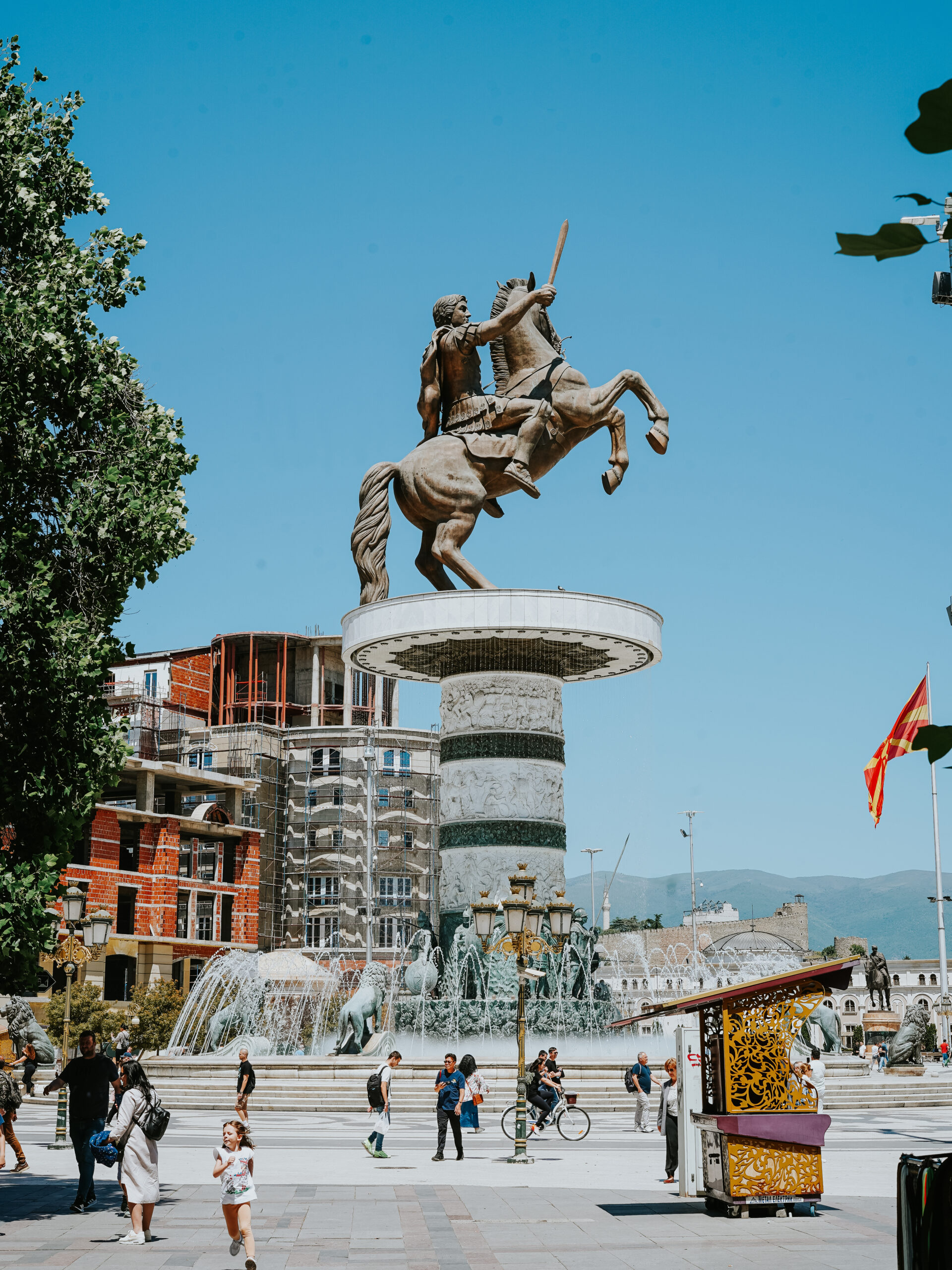 Warrior on a Horse in Macedonia Square